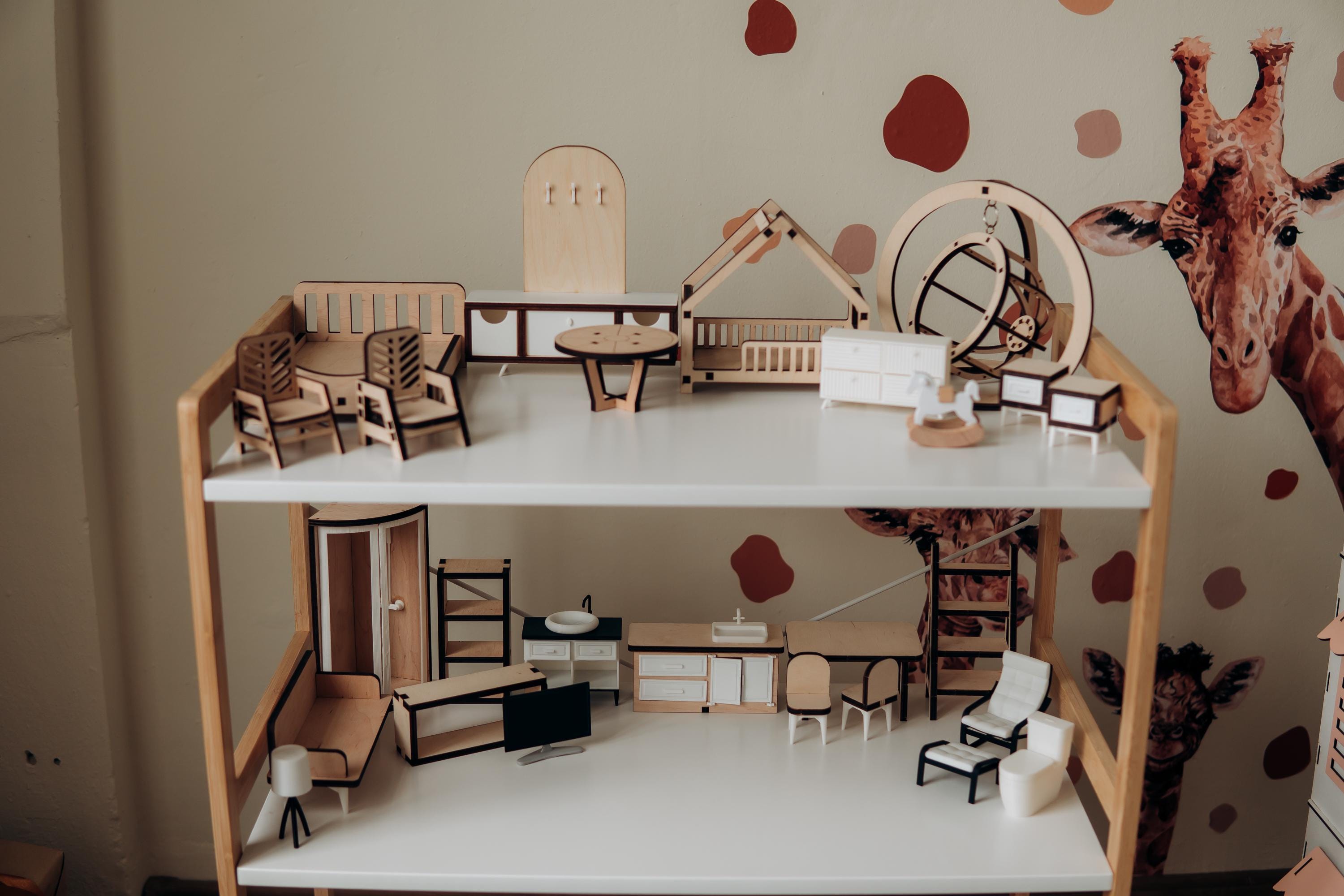 pink dollhouse,
wooden dollhouse,
house with windows,
big dollhouse,
house with balcony,
dollhouse furniture,
playhouse for girl,
kid&#39;s dollhouse,
large dollhouse,
house with shutters,
large playhouse,
dollhouse toy,
modern dolls house