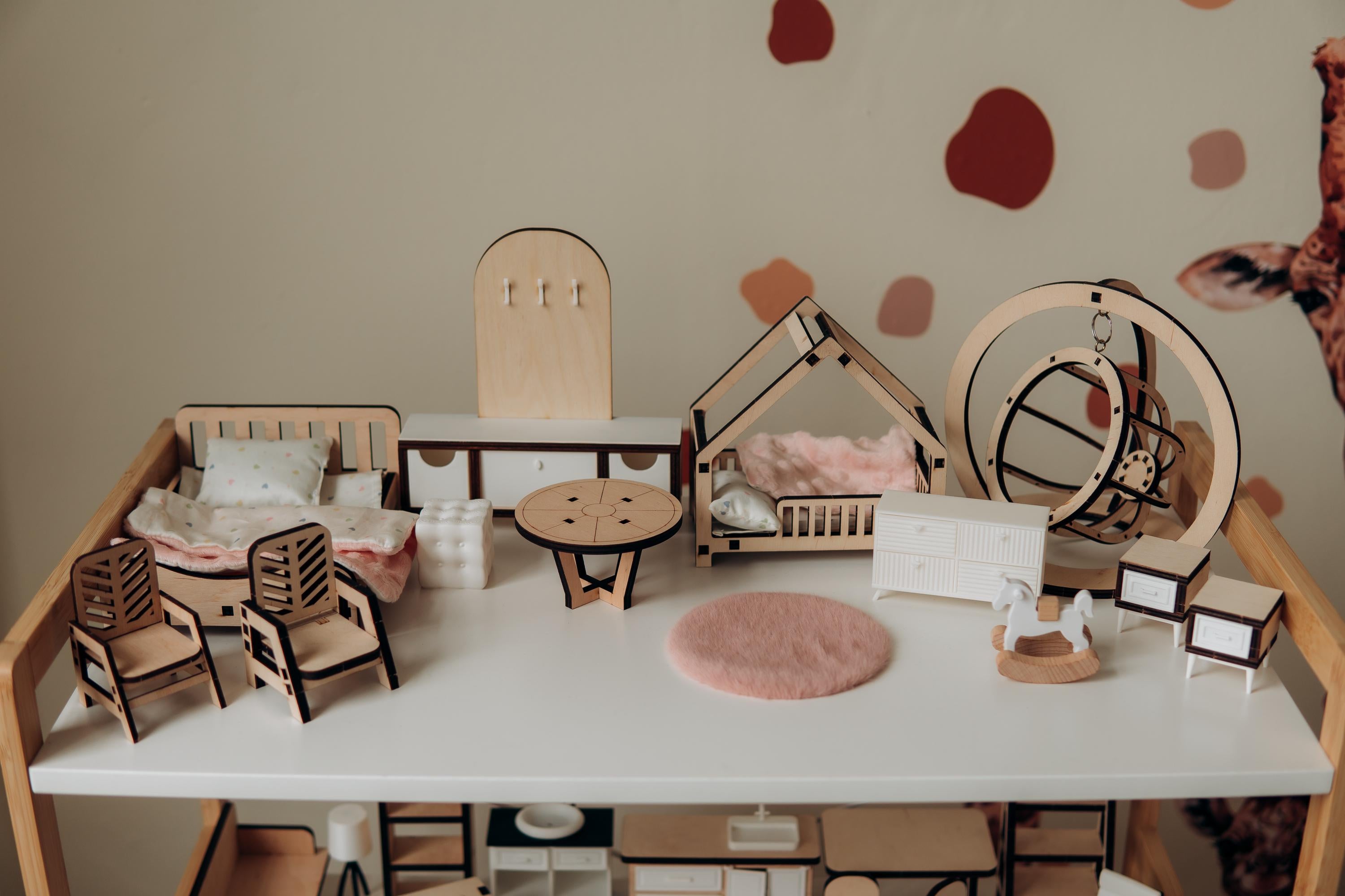 mini furniture,
dollhouse bed,
modern miniatures,
set for dollhouse,
miniature furniture,
doll accessories,
miniature bedroom,
small furniture,
miniature set,
mini dollhouse set,
miniature home,
dollhouse decor set,
doll accessories,