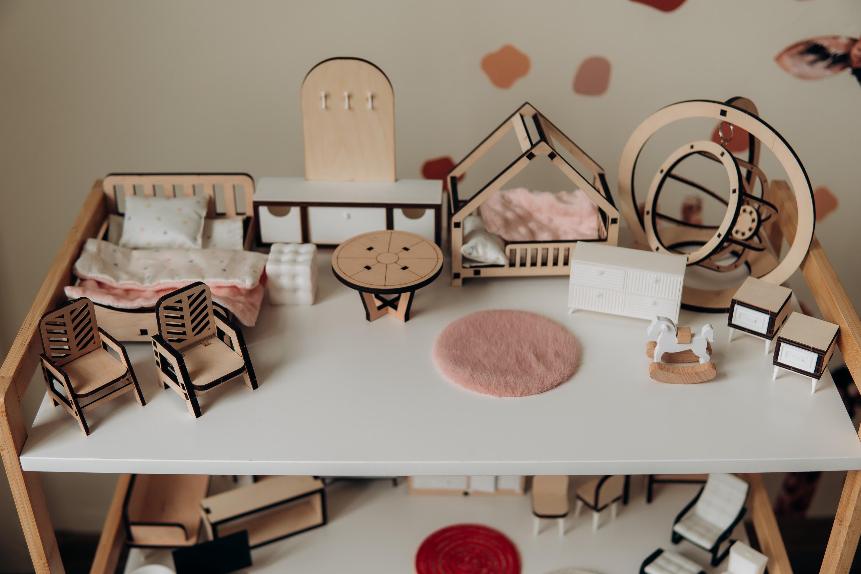 mini furniture,
dollhouse bed,
modern miniatures,
set for dollhouse,
miniature furniture,
doll accessories,
miniature bedroom,
small furniture,
miniature set,
mini dollhouse set,
miniature home,
dollhouse decor set,
doll accessories,
