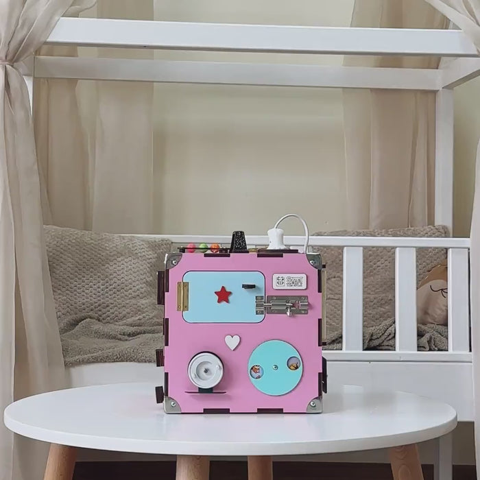 Busy Cube Wooden, Busy Cube 1 year old, 1st Birthday Gift for Baby, Travel Busy Board, Montessori Busy Cube, Activity Cube
