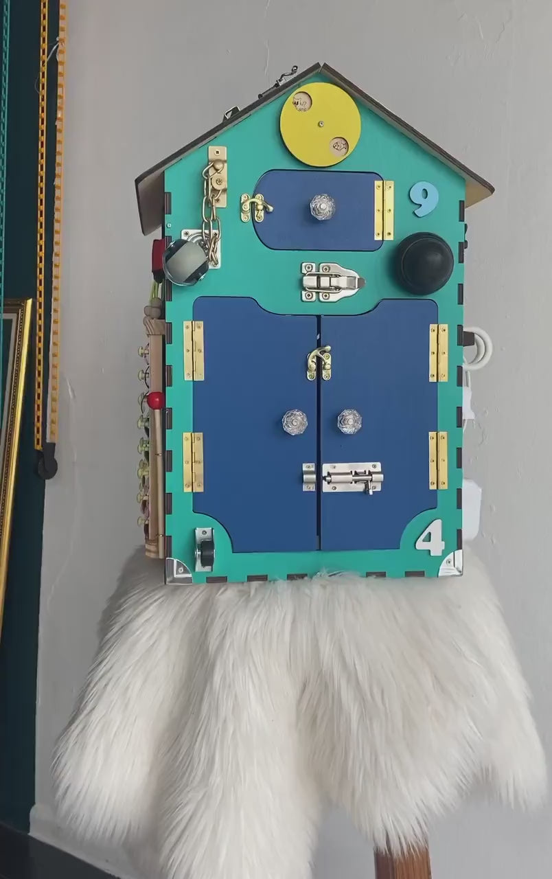 Busy Board House, Montessori Busy House Personalized, Busy House for Toddlers, Sensory Toys Toddler, Sensory Toys for Autistic Kids